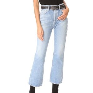 NWOT - Agolde Taylor High Rise Crop Kick Flare Women sz 27 blue rock light wash